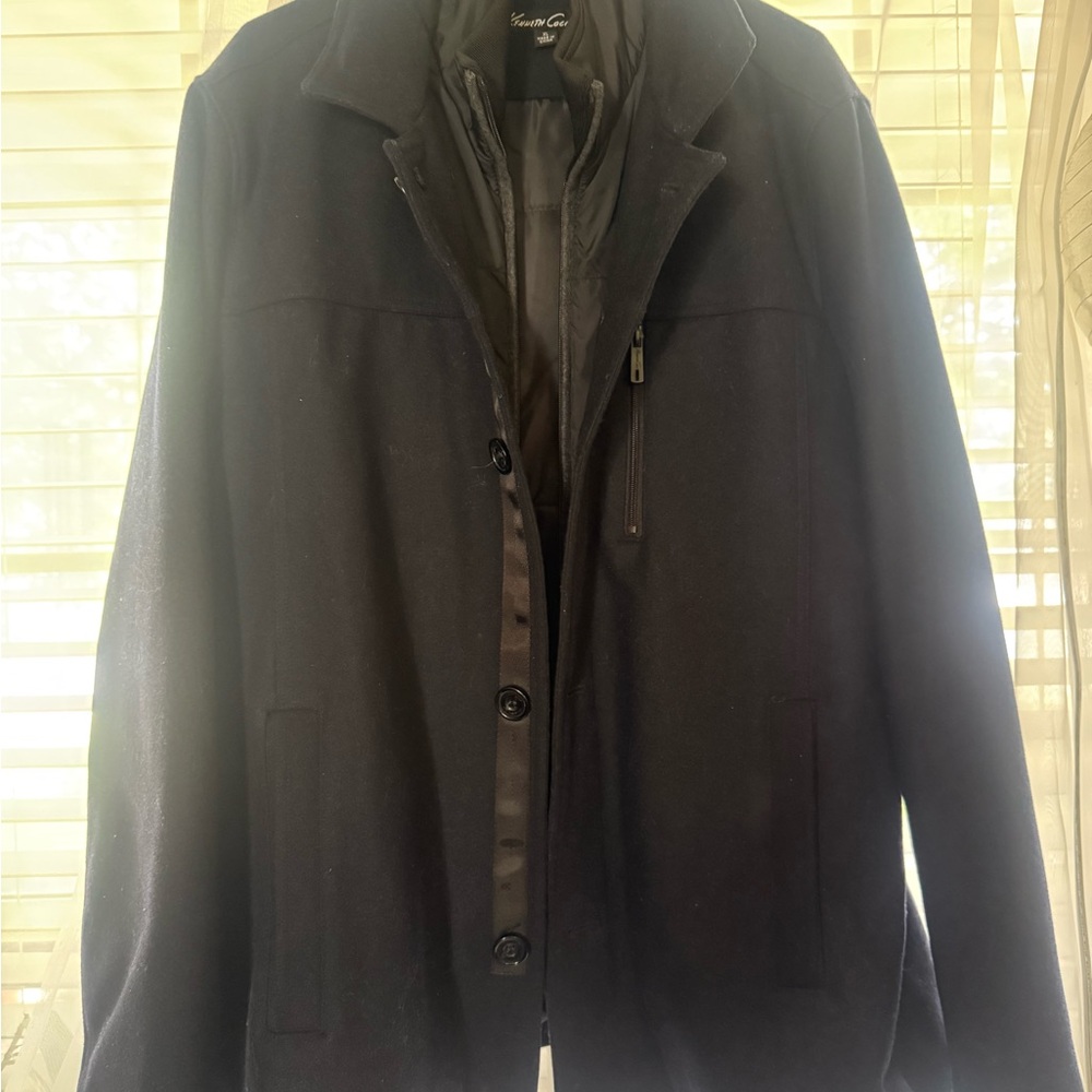 Kenneth Cole Black Trench Coat - Picture 2 of 6